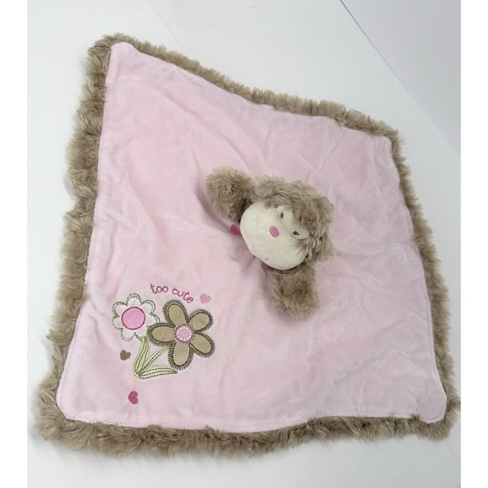 Baby Starters Pink Monkey Too Cute Baby Lovey Security Blanket Soft Girl